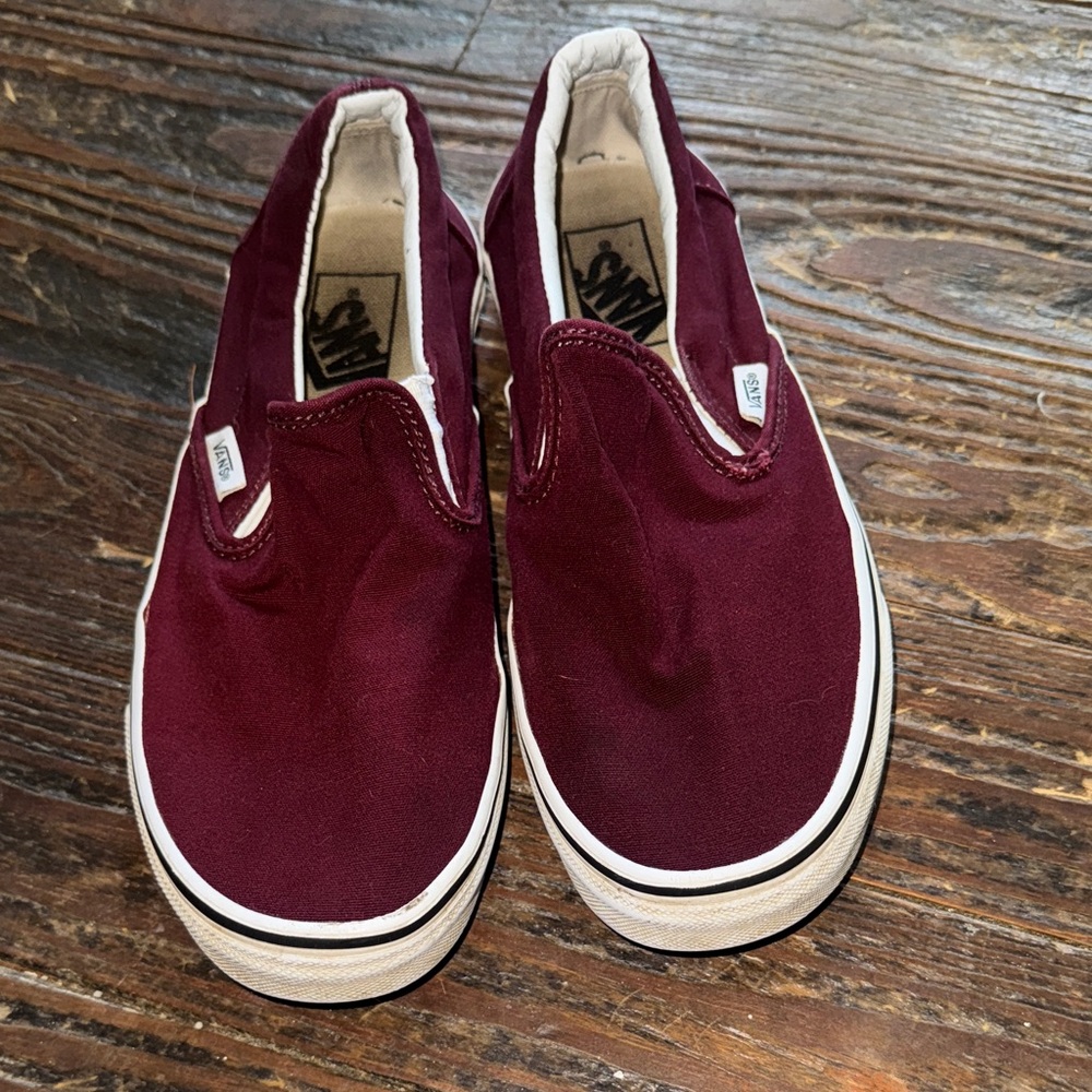 Vans Maroon Slip-On Shoes